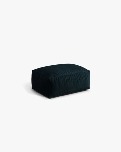 MODUL POUF CANAPEA/COLTAR MARTINA, 103X73 CM, ALBASTRU INCHIS, TAPITAT CU TAPITERIE DIN TEXTIL CATIFEA VOGUE, MICADONI - Img 2