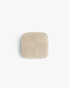MODUL POUF CANAPEA/COLTAR MARTINA, 108X108 CM, BEJ DESCHIS, TAPITAT CU TAPITERIE DIN TEXTIL CORDOI TILIA, MICADONI - Img 3
