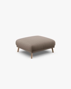 MODUL POUF COLTAR NAOMI, CAPPUCCINO, 85X85 CM, TAPITAT CU TAPITERIE DIN TEXTIL STRUCTURAT LIBERTY, MICADONI - Img 2