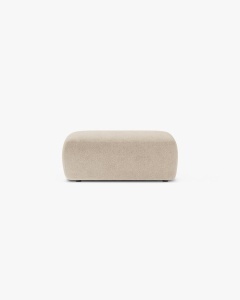 MODUL POUF KATE, BEJ, 60X99 CM, TAPITAT CU TAPITERIE DIN TEXTIL BOUCLE BALOO, MICADONI - Img 2