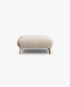 MODUL POUF NAOMI, BEJ, 100X70 CM, TAPITAT CU TAPITERIE DIN TEXTIL CATIFEA SALVADOR, MICADONI