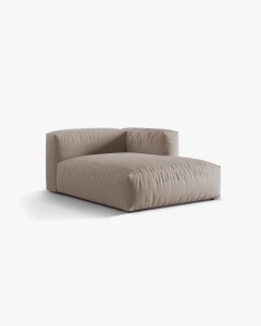 MODUL SEZLONG CANAPEA/COLTAR MARTINA, 130X176 CM, PE DREAPTA, BEJ INCHIS, TAPITAT CU TAPITERIE DIN TEXTIL STRUCTURAT BOSTON, MICADONI - Img 2