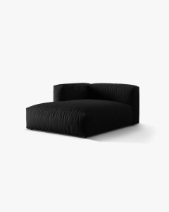 MODUL SEZLONG CANAPEA/COLTAR MARTINA, 130X176 CM, PE STANGA, NEGRU, TAPITAT CU TAPITERIE DIN TEXTIL STRUCTURAT BOSTON, MICADONI - Img 2