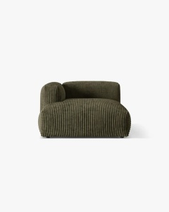 MODUL SEZLONG CANAPEA/COLTAR MARTINA, 130X176 CM, PE STANGA, VERDE MUSCHI, TAPITAT CU TAPITERIE DIN TEXTIL CORDOI TILIA, MICADONI