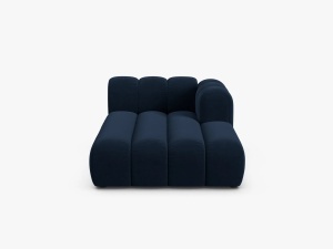 MODUL SEZLONG CANAPEA LUPIN, PE DREAPTA, ALBASTRU ROYAL, CU TAPITERIE DIN TEXTIL CATIFEA SALVADOR, MICADONI