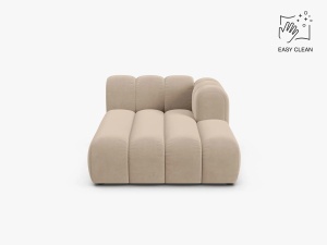 MODUL SEZLONG CANAPEA LUPIN, PE DREAPTA, BEJ, CU TAPITERIE DIN TEXTIL CATIFEA VENUS, MICADONI