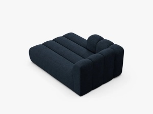 MODUL SEZLONG CANAPEA LUPIN, PE STANGA, ALBASTRU INCHIS, CU TAPITERIE DIN TEXTIL BOUCLE BALOO, MICADONI - Img 3