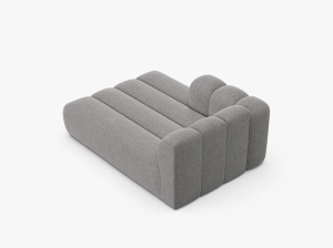 MODUL SEZLONG CANAPEA LUPIN, PE STANGA, GRI DESCHIS, CU TAPITERIE DIN TEXTIL CHENILLE EDEN, MICADONI - Img 3