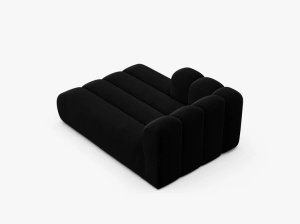MODUL SEZLONG CANAPEA LUPIN, PE STANGA, NEGRU, CU TAPITERIE DIN TEXTIL CATIFEA VENUS, MICADONI - Img 3