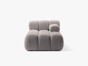 MODUL SEZLONG COLTAR BELLIS, PE DREAPTA, GRI DESCHIS, CU TAPITERIE DIN TEXTIL BOUCLE ROLF, MICADONI