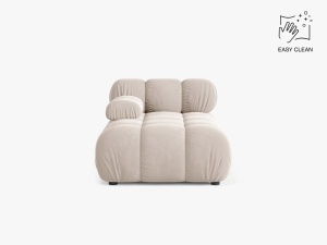 MODUL SEZLONG COLTAR BELLIS, PE STANGA, BEJ DESCHIS, CU TAPITERIE DIN CATIFEA VENUS, MICADONI