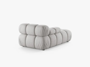 MODUL SEZLONG COLTAR BELLIS, PE STANGA, GRI DESCHIS, CU TAPITERIE DIN TEXTIL STRUCTURAT LIBERTY, MICADONI - Img 3