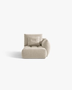 MODUL SEZLONG COLTAR BLOOM, PE DREAPTA, BEJ DESCHIS, 95X97 CM, CU TAPITERIE DIN TEXTIL STRUCTURAT WIND, MICADONI