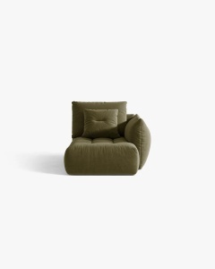 MODUL SEZLONG COLTAR BLOOM, PE DREPTA, VERDE DESCHIS, 95X97 CM, CU TAPITERIE DIN TEXTIL CATIFEA CASINO, MICADONI