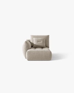 MODUL SEZLONG COLTAR BLOOM, PE STANGA, BEJ DESCHIS, 95X97 CM, CU TAPITERIE DIN TEXTIL CATIFEA CASINO, MICADONI