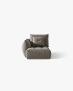 MODUL SEZLONG COLTAR BLOOM, PE STANGA, GRI, 95X97 CM, CU TAPITERIE DIN TEXTIL CATIFEA CASINO, MICADONI