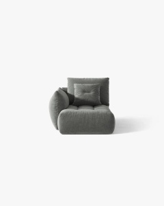 MODUL SEZLONG COLTAR BLOOM, PE STANGA, GRI INCHIS, 95X97 CM, CU TAPITERIE DIN TEXTIL STRUCTURAT WIND, MICADONI