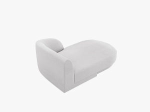 MODUL SEZLONG MILEY, PE DREAPTA, GRI DESCHIS, CU TAPITERIE DIN TEXTIL BOUCLE BALO, MICADONI - Img 4