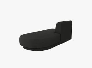 MODUL SEZLONG MILEY, PE DREAPTA, NEGRU, CU TAPITERIE DIN TEXTIL BOUCLE BALOO, MICADONI - Img 4