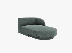 MODUL SEZLONG MILEY, PE DREAPTA, VERDE BENZINA, CU TAPITERIE DIN TEXTIL CHENILLE HAGA