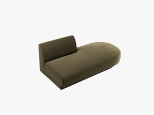 MODUL SEZLONG MILEY, PE DREAPTA, VERDE, CU TAPITERIE DIN CATIFEA BLUVEL, MICADONI - Img 3