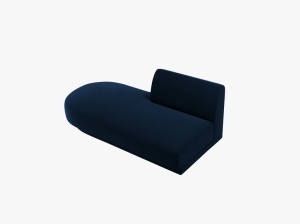 MODUL SEZLONG MILEY, PE STANGA, ALBASTRU ROYAL, CU TAPITERIE DIN CATIFEA BLUVEL, MICADONI - Img 3