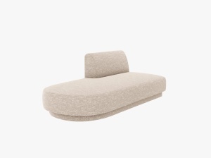 MODUL SEZLONG MILEY, PE STANGA, BEJ, CU TAPITERIE DIN TEXTIL CHENILLE HAGA, MICADONI