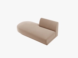 MODUL SEZLONG MILEY, PE STANGA, CAPPUCCINO, CU TAPITERIE DIN CATIFEA BLUVEL, MICADONI - Img 3