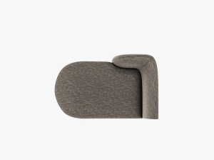 MODUL SEZLONG MILEY, PE STANGA, GRI, CU TAPITERIE DIN TEXTIL CHENILLE HAGA, MICADONI - Img 4