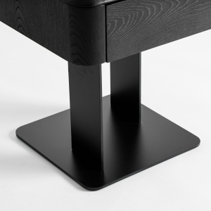 NOPTIERA CAIZA 46CM, LEMN, FURNIR SI METAL, CULOARE NEAGRA, STIL CONTEMPORAN, VICAL HOME - Img 5