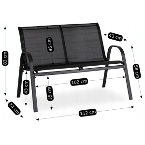 OFERTA 2026!!! SET MOBILIER DE GRADINA/TERASA, MINNESOTA, ARTIM MEBLE, DIN METAL, TECHNORATAN SI STICLA, CULOARE NEAGRA - Img 11