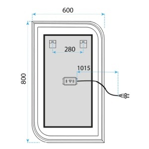 OGLINDA CU LED, PENTRU BAIE, ZONE, NICKEL PERIAT, 80X60, CALITATE SUPERIOARA - Img 6