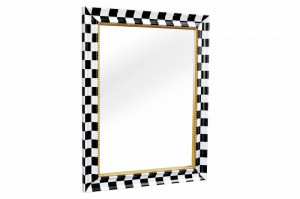 OGLINDA DE PERETE, CHESS 80CM, NEGRU- ALB-AURIU, COD 43630, MODEL DEOSEBIT - Img 5