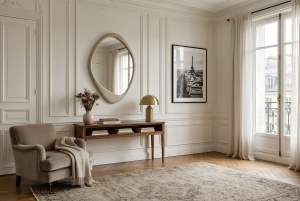 OGLINDA, ORGANIC 90CM, REALIZAT DIN POLIURETAN SI STICLA, CULOARE GRI, ARTIM GROUP SELECTION - Img 3