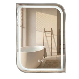 OGLINDA PENTRU BAIE, CU LED ZONE, 70X50 CM, NICKEL PERIAT - Img 2