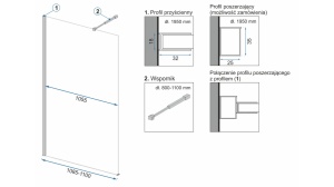 PARAVAN DE DUS REA AERO N, 110CM, CROM, DIN STICLA, CALITATE SUPERIOARA - Img 8