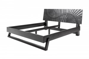 PAT 180X200CM, SCORPION, DIN LEMN MASIV MANGO NEGRU, SCULPTAT MANUAL, ARTIM GROUP SELECTION - Img 1