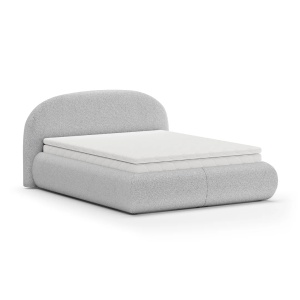 PAT DEOSEBIT CU LADA DE DEPOZITARE MOET 180CM, CU SALTEA SI TOPPER INCLUS, REALIZAT DIN METAL, LEMN SI TEXTIL BOUCLE, DIVERSE CULORI, ARTIM GROUP - Img 9