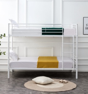 PAT DORMITOR SUPRAETAJAT BUNKY TWIN 90, ALB, CONFECTIONAT DIN METAL, STIL MODERN