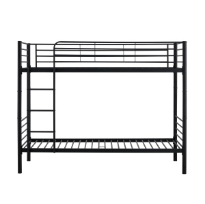 PAT DORMITOR SUPRAETAJAT BUNKY TWIN 90, NEGRU, CONFECTIONAT DIN METAL, STIL MODERN - Img 3