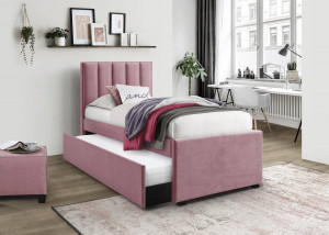 PAT DUBLU RUSSO, 90X200, ROZ, DIN CATIFEA, STIL MODERN