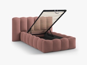 PAT SINGLE LUPINE, ROZ INCHIS, CU TAPITERIE DIN TEXTIL STRUCTURAT MOLYBDEN, MICADONI - Img 4