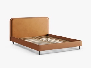 PAT TAPITAT AVELINE, 140X200, BEJ MIERE/CAMEL, CU TAPITERIE DIN CATIFEA MAGIC VELVET SI PIELE VEGANA VEGAS, MICADONI - Img 3
