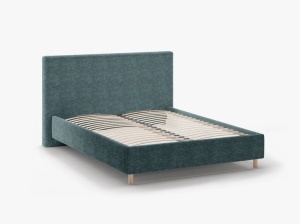 PAT TAPITAT, ELOISE, 160x200, VERDE BENZINA, SOMIERA RABATABILA, CU TAPITERIE DIN TEXTIL BOUCLE ROLF, MICADONI - Img 3