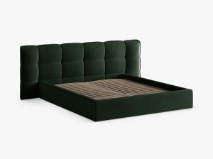 PAT TAPITAT ERIC, 200X200, VERDE SMARALD, CU TAPITERIE DIN CATIFEA VELVET CAZINO, MICADONI - Img 3