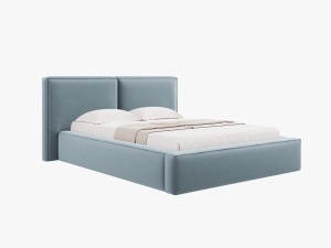 PAT TAPITAT JODIE, 140X200, ALBASTRU DESCHIS, CU TAPITERIE DIN CATIFEA BLUVEL, MICADONI