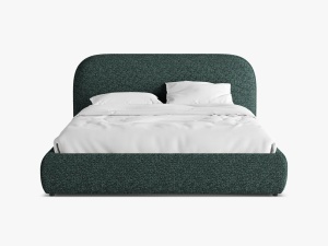 PAT TAPITAT, MURADA, 180x200, MELANJ VERDE, CU TAPITERIE DIN TEXTIL CHENILLE TRACY, MICADONI