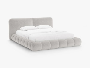 PAT TAPITAT SOLANGE, 180X200, BEJ, SOMIERA RABATABILA, CU TAPITERIE DIN TEXTIL CHENILLE PERFECT HARMONY, MICADONI