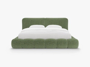PAT TAPITAT SOLANGE, 180X200, VERDE, SOMIERA RABATABILA, CU TAPITERIE DIN TEXTIL CHENILLE SILENCIO, MICADONI - Img 2