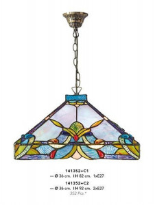 PENDUL DEOSEBIT TIFFANY, COD 141352+C1, DIN METAL SI STICLA